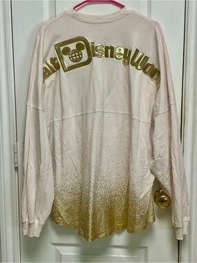 Rare Walt Disney World champagne pink & metallic gold ombre Spirit Jersey XL